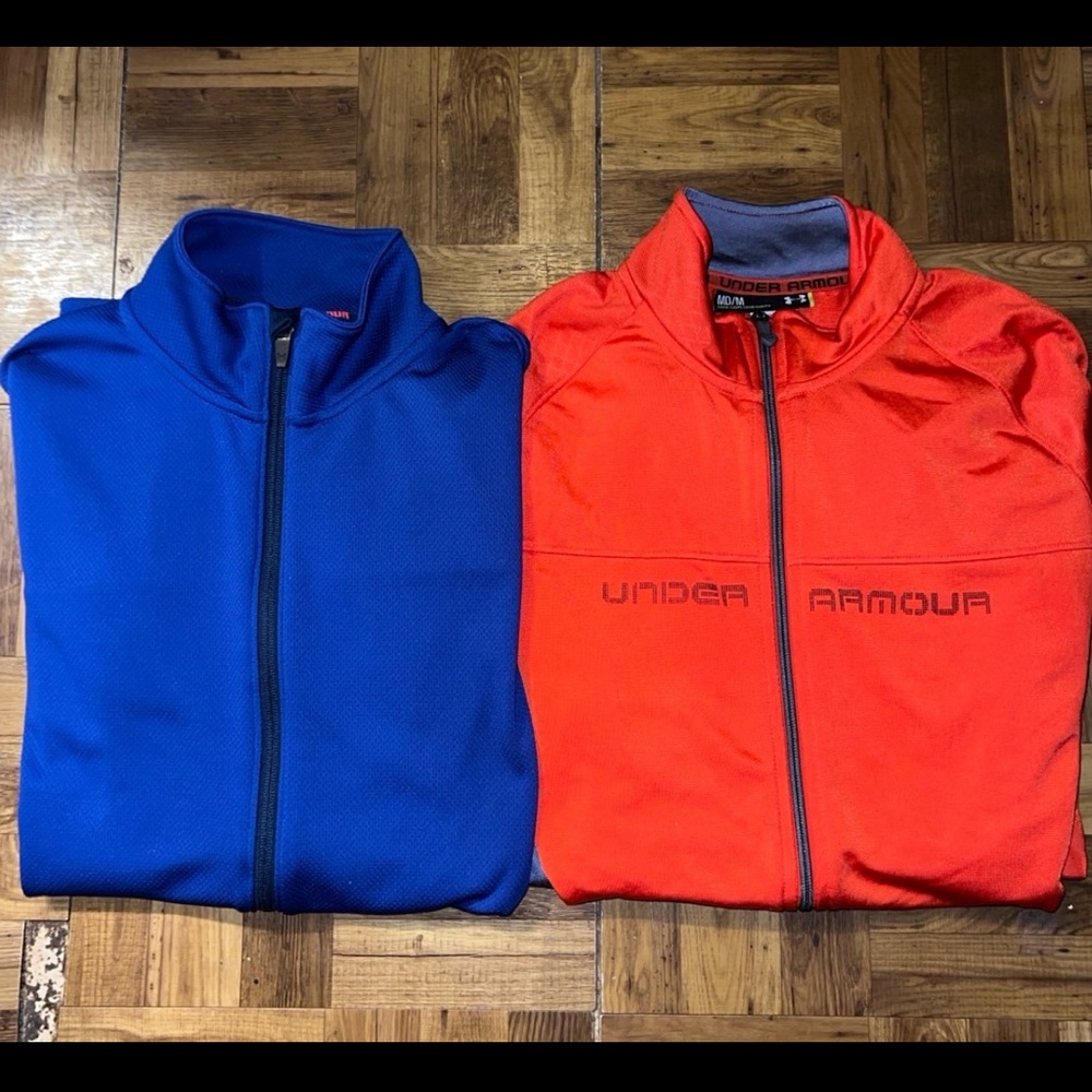 Under Armour Blue & Red Lightweight Quarter-Zip Jackets (Pair)
